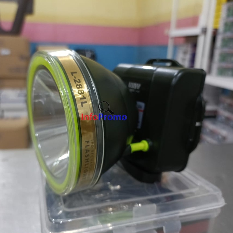 Senter Kepala LED Luby 45 Watt L2881L Headlamp Cahaya Putih Charger Original