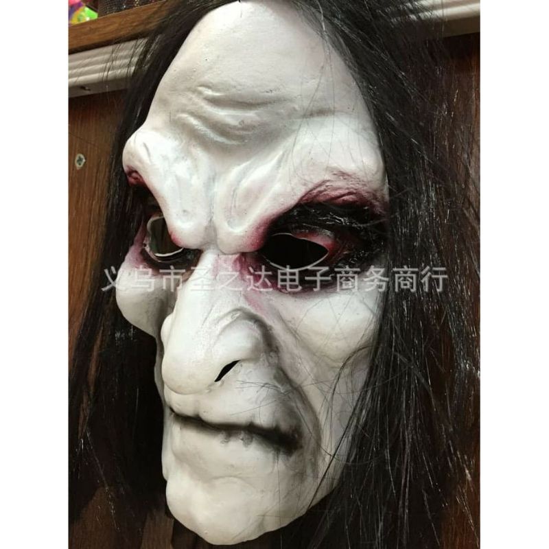 Topeng Nenek Sihir Mak Lampir Keriput Topeng Seram  Latex Halloween Mask