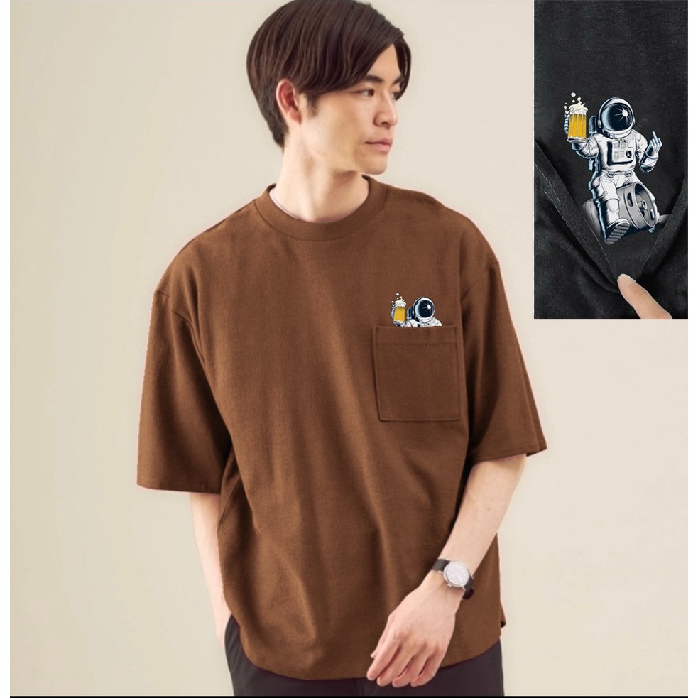 Mokokomo Kaos Ario AshBrown Baju Oversize Pria Kaos Oversize Pria Terbaru