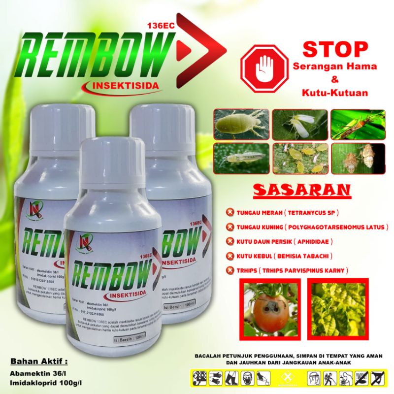 Insektisida Rembow 136 EC Double Bahan Aktif Abamektin Imidakloprid ( Ukuran 100 ml )