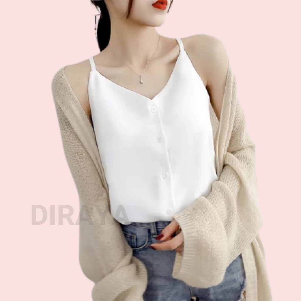 Diraya Tank Top Basic Kancing Korea Premium