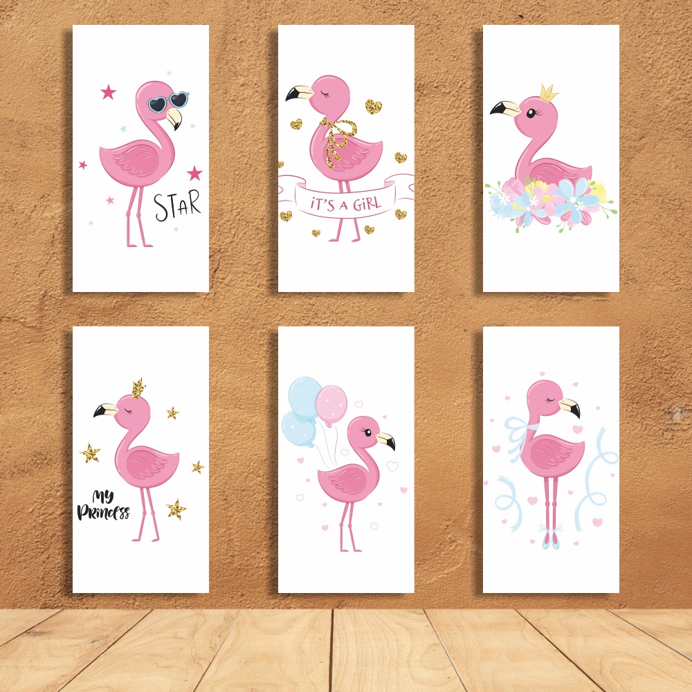 Pajangan Hiasan Dekorasi Dinding Aesthetic Ruang Kamar Tamu Rumah Kafe Minimalis Flamingo Pink  H1