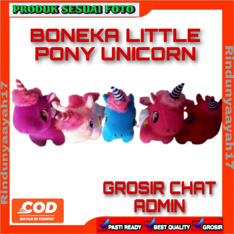 Boneka little pony UNICORN bertanduk tinggi +-35 cm label SNI