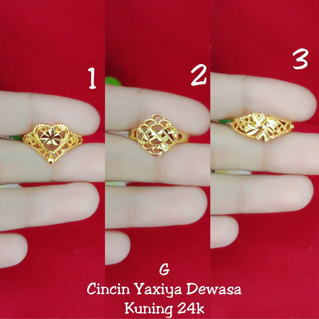 Cincin Dubai Hongkong Lapis Emas 24k