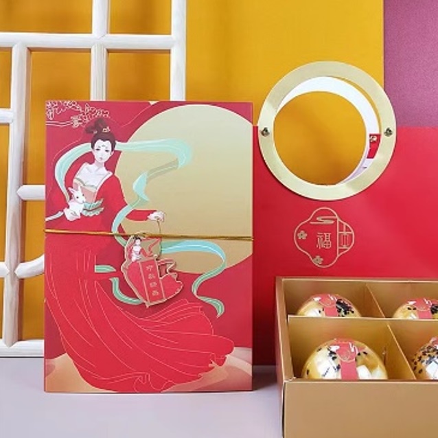 Hiasan Box  Stiker Mooncake Hiasan Tray Mika Sticker Tali Gold Mooncake