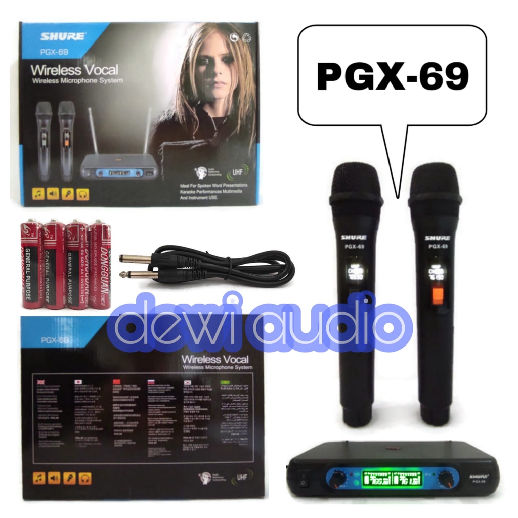 MIC SHURE PGX-69 / MICROPHONE SHURE PGX69 / MIC WIRELESS SHURE PGX 69 / MIC MURAH UHF SHURE PGX69