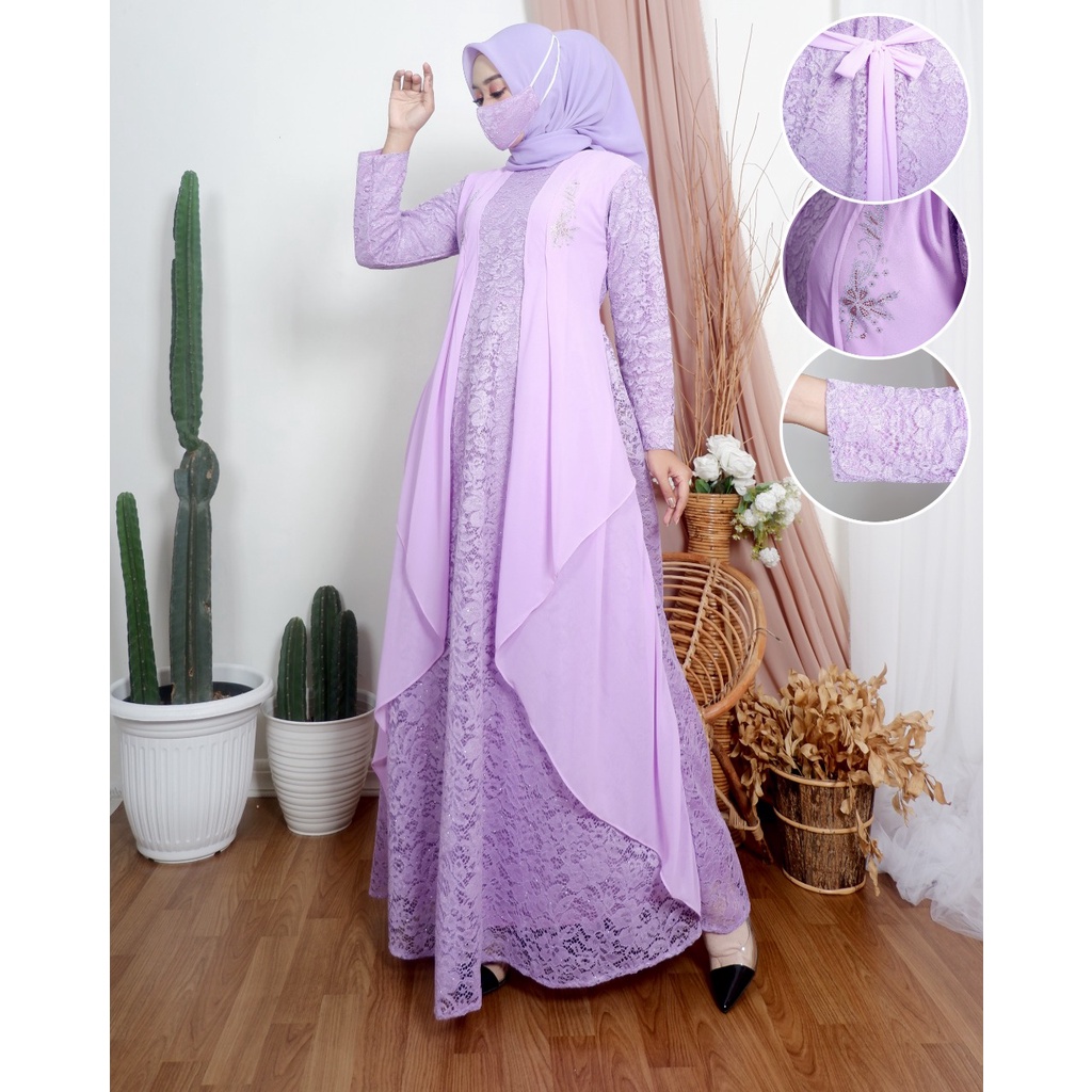 Gamis Brokat Jenesty Terbaru // Gamis Brukat Tile // Gamis Brokat Jumbo // Gamis Brukat Busui // Baj