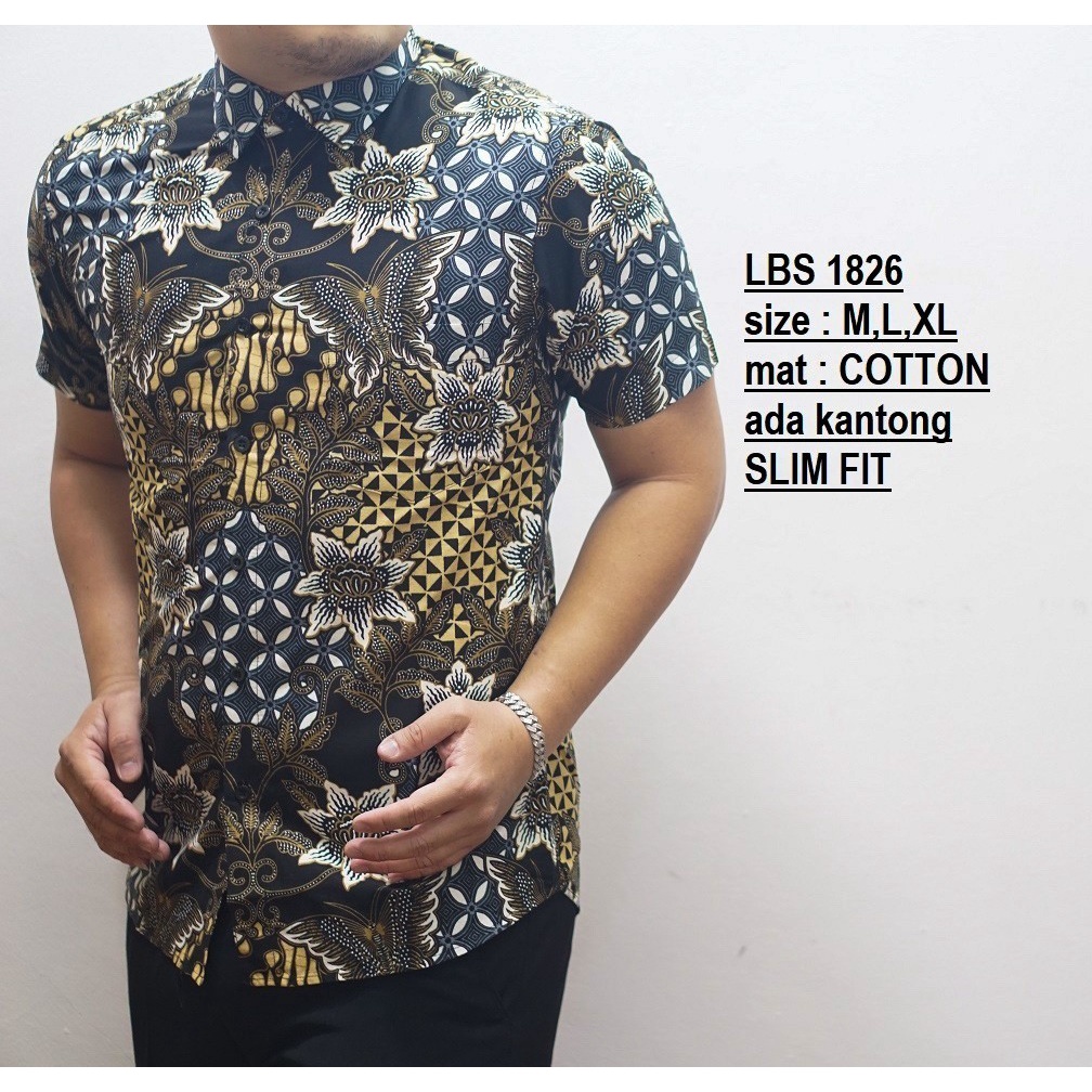 KEMEJA BATIK PRIA SLIM FIT BAJU BATIK PRIA SLIM FIT PREMIUM LBS1826