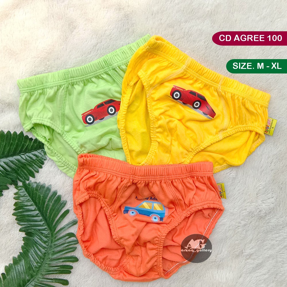 [ Isi 3 pcs ] Cd Anak  AG 100 Agree Boy's Pakaian dalam Anak Cowo Cd karet Biasa | Celana Dalam | Cd | Kancut Anak Laki Laki