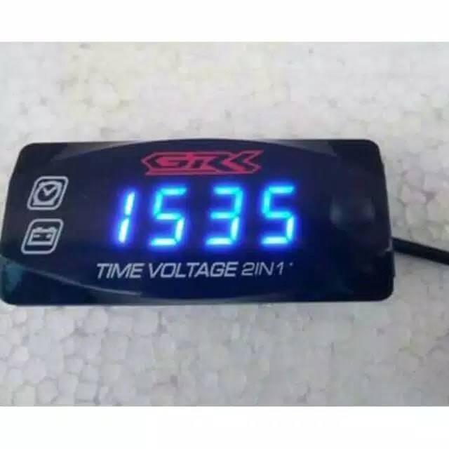 Volmeter aki digital plus jam 2in1 VOLTMETER 2in1 WATERPROOF