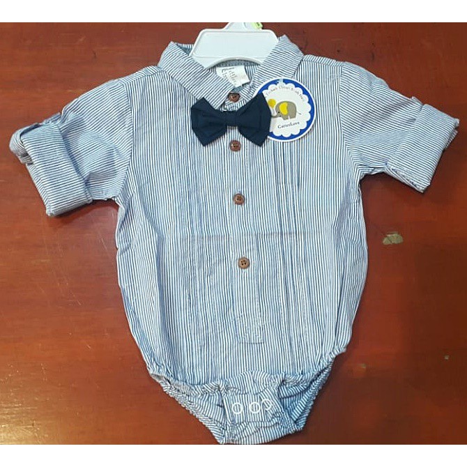 Kemeja Jumper+Dasi Lengan Panjang 2W/ Kemeja Jumper Import/ Baju Kemeja Bayi Laki