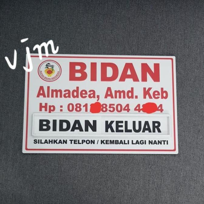 

[BISA COD] Acrylic Papan NAMA Bidan/Dokter (20x30cm)