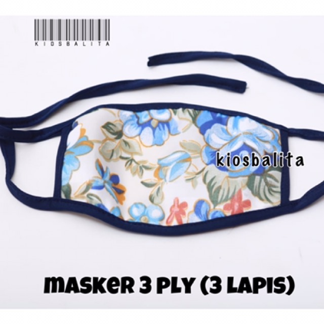 MASKER MOTIF DAN POLOS 3 ply ( 3 lapis) packing per plastik