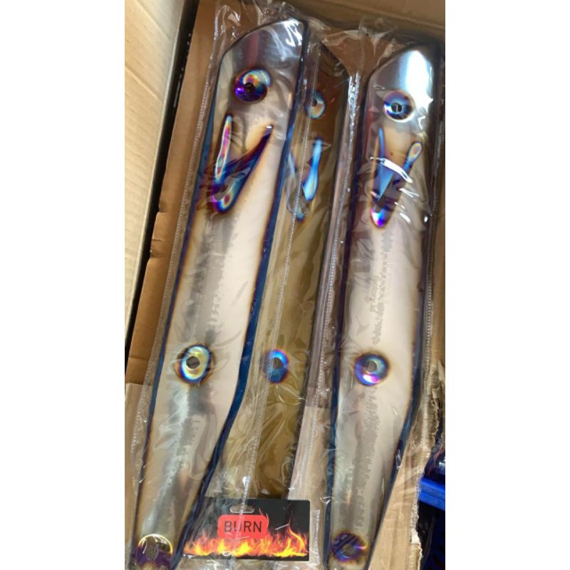 tameng knalpot m odel titanium burn wave supra 125 karisma kirana