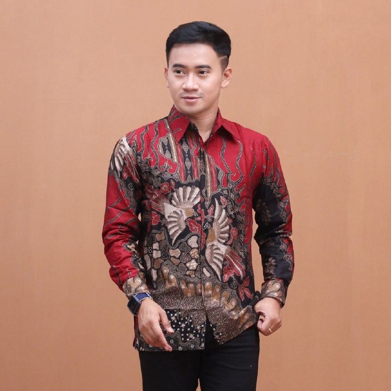 Batik Pria Lengan Panjang BATIK BERKAH HRB026 motif KERATONAN Kode 002 size M L XL XXL Reguler-PEKSITARUNG