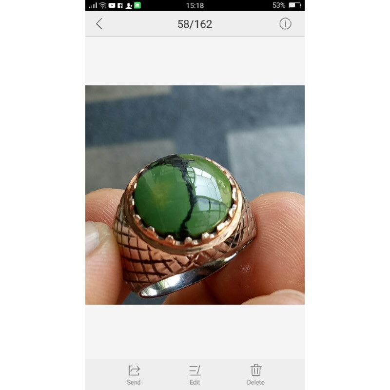 PIRUS HIJAU SINGCIANG HQ bkn red borneo giok burma teratai hitam bulu macan bacan