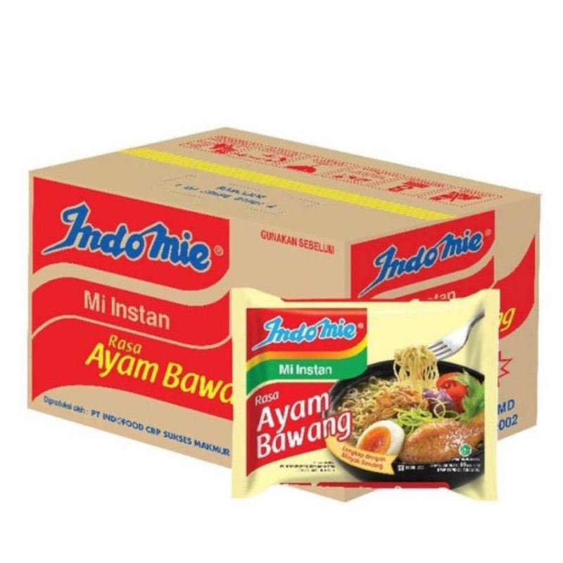 

Indomie Ayam Bawang 1 dus isi 40pcs/ berat 70gr/pc