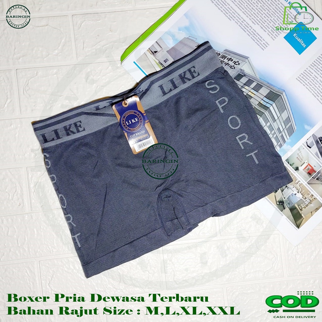 ISI 6 PCS Celana Dalam Boxer Pria Dewasa Bahan Rajut Size jumbo-Boxer Pria Top-Boxer Cowok Distro-Dalaman laki-Laki