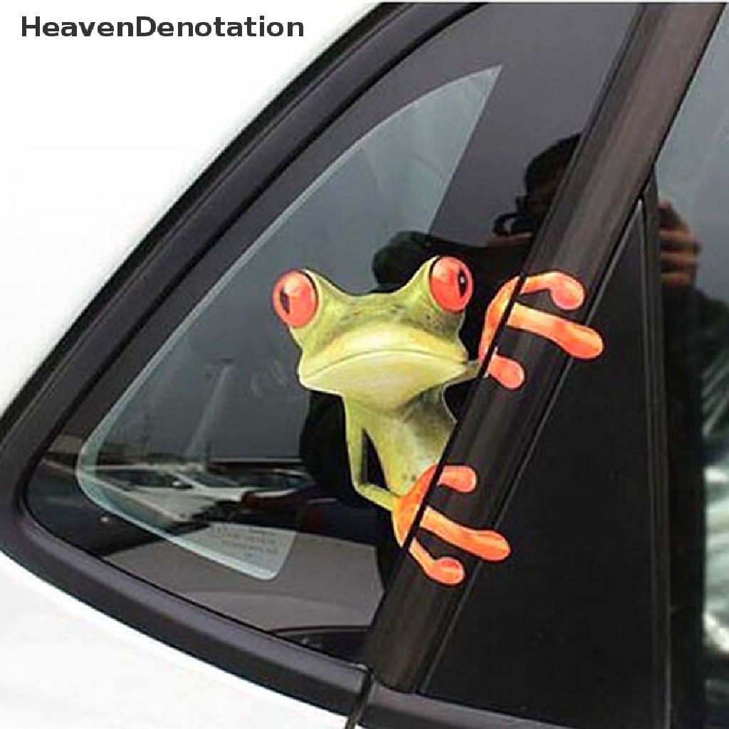 (Heavendenotation) 1pc Stiker Motif Katak Kartun 3d Untuk Dekorasi Jendela Mobil / Truk