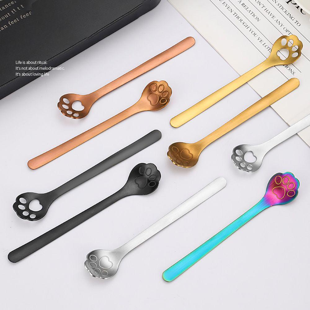 Populer Sendok Pengaduk Kopi Hadiah Es Krim Stainless Steel Dog Paw Spoon