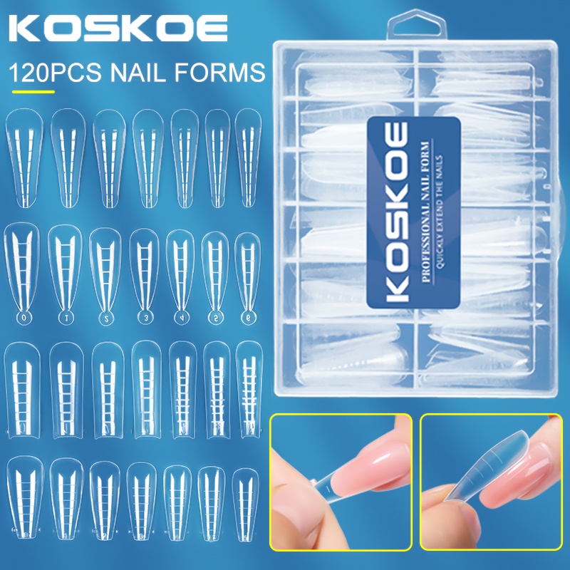 120pcs Cetakan Kuku Palsu Extension UV Gel Full Cover