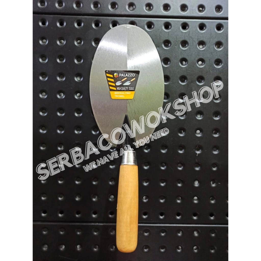 Palazzo Sendok Semen Bulat 6 Inch Stainless Gagang Kayu Termurah Berkualitas