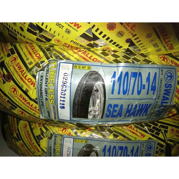 sprepart Ban Swallow Tubeless 110 70-14 mantap