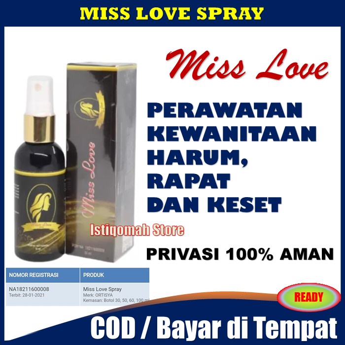 PROMO COD - Miss Love Spray Perawatan Kewanitaan Harum, Rapat dan Keset NON ALKOHOL ️- Obat Keputihan Ampuh Pelancar Haid - Obat Promil Cepat_Hamil Ampuh Alami TERLARIS TANPA EFEKSAMPING ORIGINAL Sudah BPOM