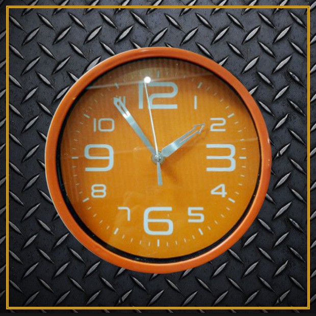 Jam Dinding Tempel Wall Clock Polos Warna Murah 2008 (ORANGE)