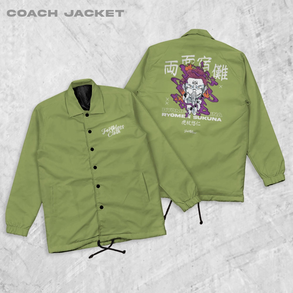 Fortglass Sukuna Coach Jaket Pria Outwear Unisex Parasut