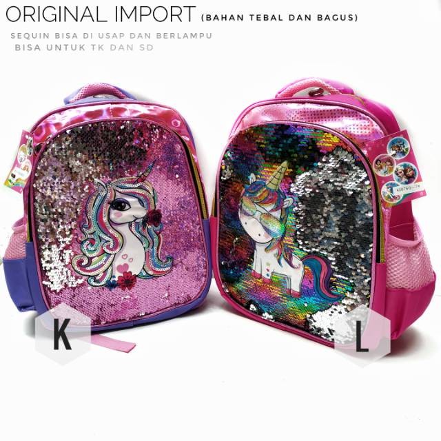 TAS ANAK CEWE LOL LAMPU USAP IMPORT / TAS SEQUIN LAMPU LOL
