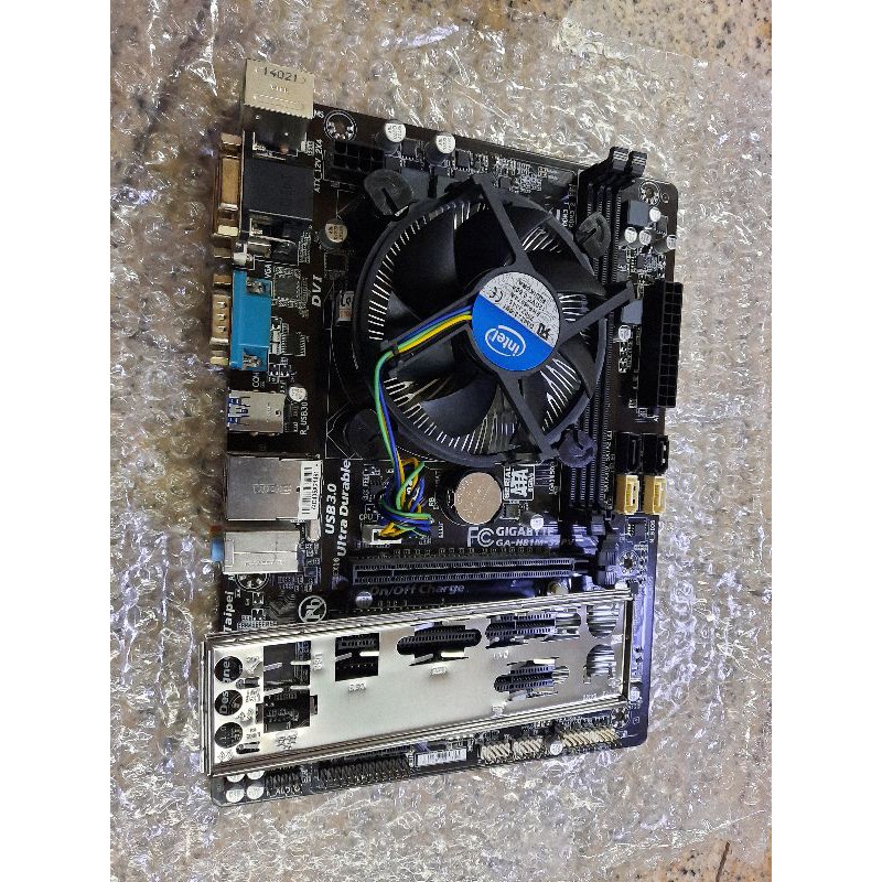 Paket mainboard 1150 h81ddr3  prosesor core i5 4590 ram 8gb fan merk gigabyte asus