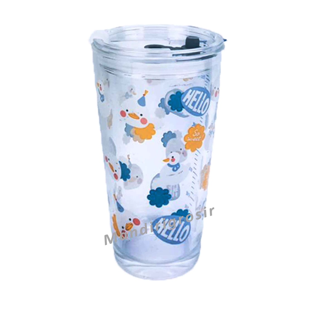 Gelas kaca * tumbler * Gelas ukur * Gelas Gambar lucu * 450ml-YS-19-6