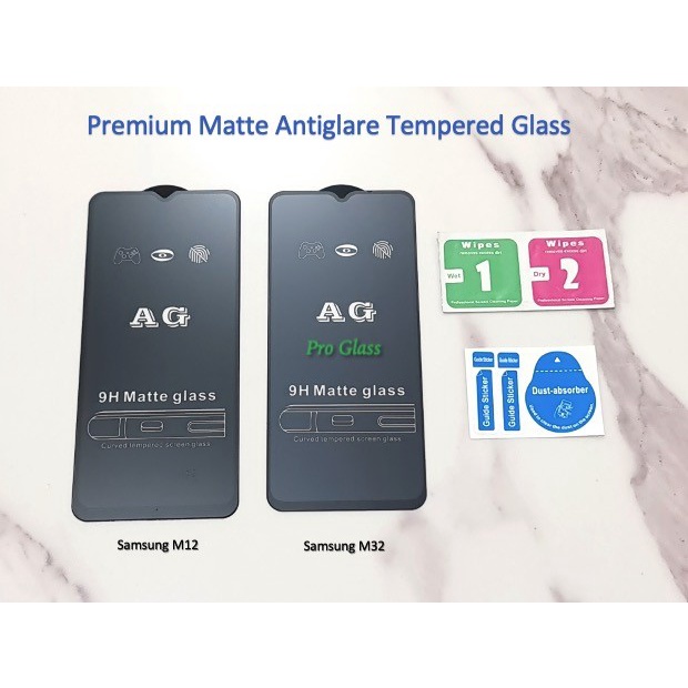 Samsung M12 / M32 FULL COVER ANTI GLARE / DOFF Premium Tempered Glass