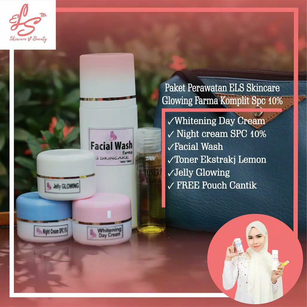 Super hemat paket Cream Pemutih Wajah LS Skincare Glowing whitening Farma Wdc Spc 5%.