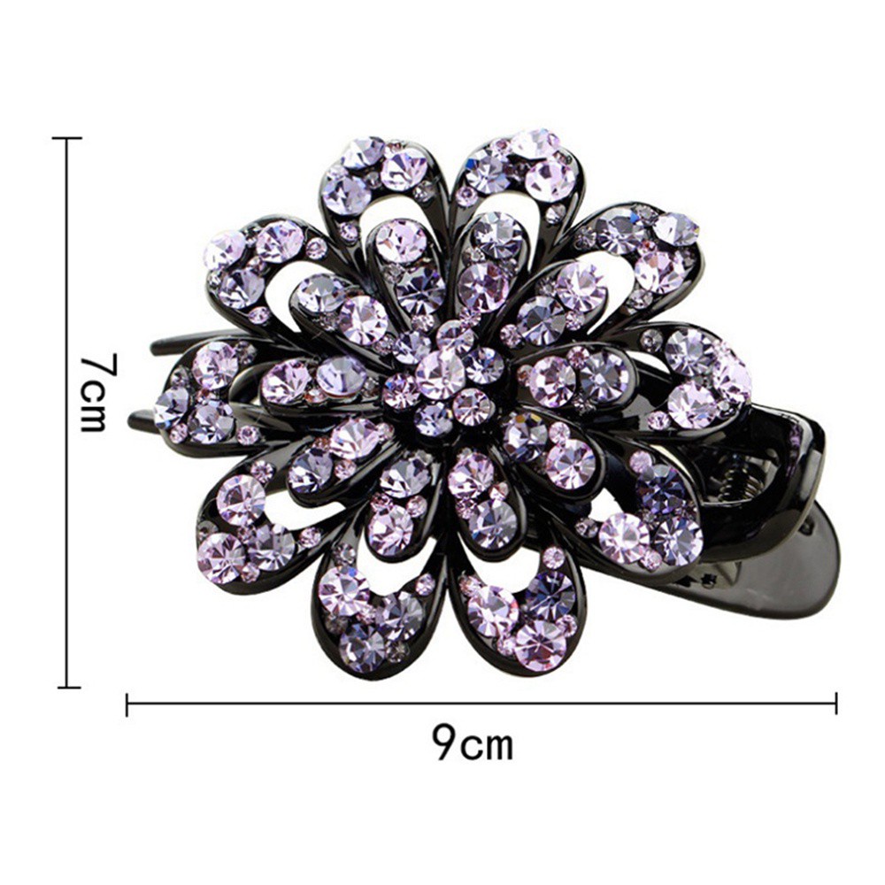 Hairpins Rhinestone Crystal Flower Hair Clip For Women Colorful