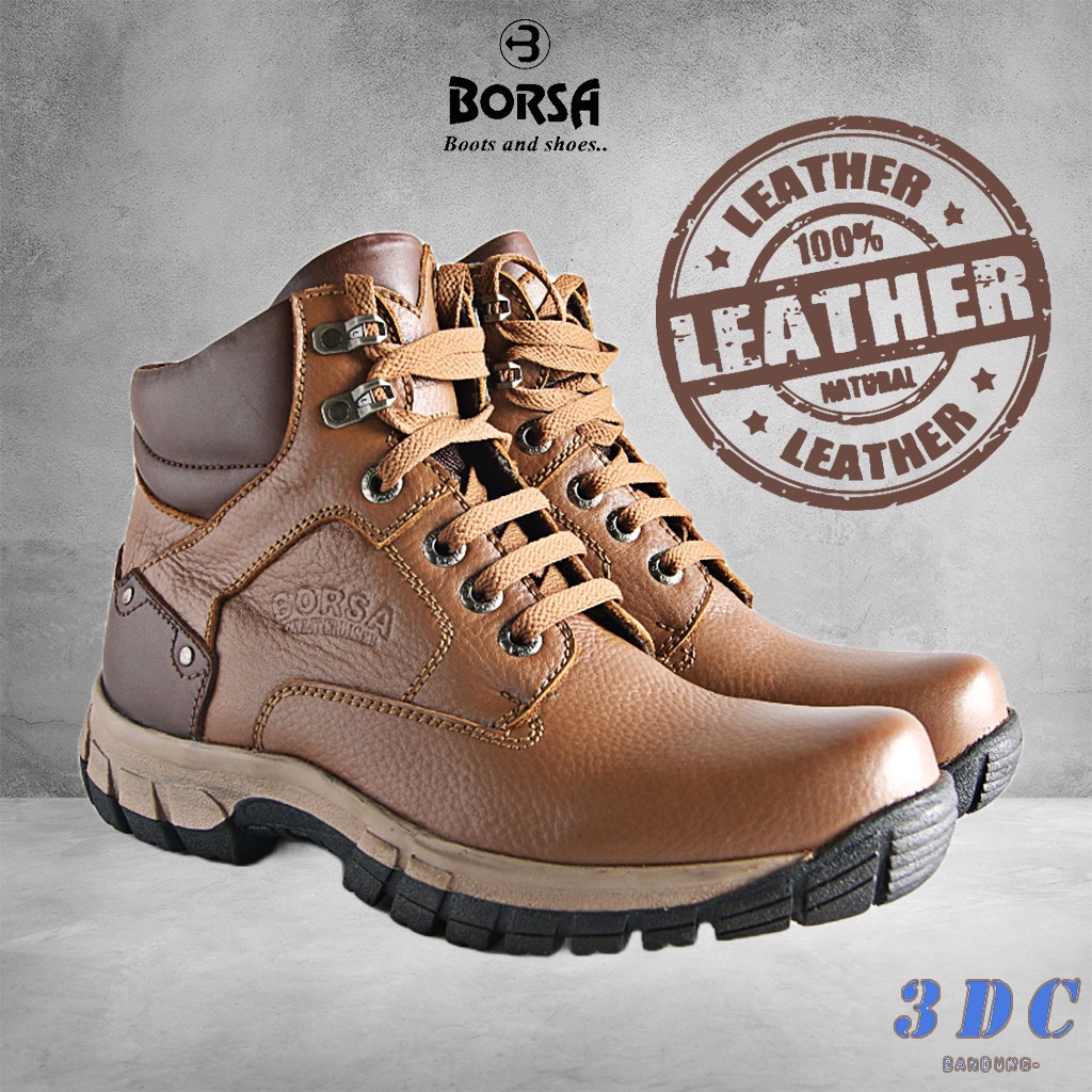 BORSA HERITAGE - SEPATU BOOT KULIT ASLI PRIA DEWASA BORSA ORIGINAL