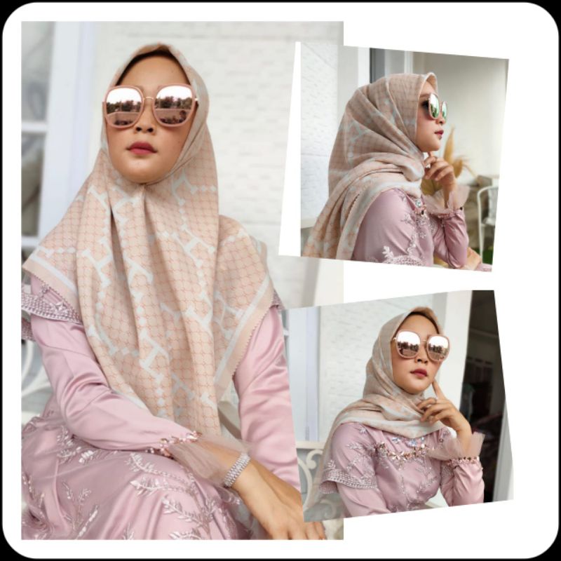 Kerudung Voal/ kerudung hijab motif Deenay kw/ Kerudung hijab polos/ Kerudung hijab bahan halus adem