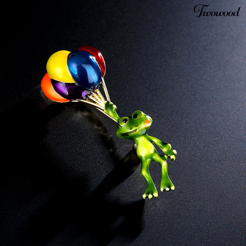 Twowood Brooch Pin Colorful Balloons Frog Cute Jewelry Long Lasting All Match Brooch Birthday Gifts