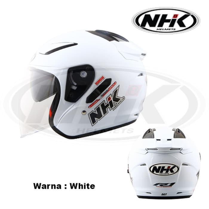 Helm Half Face NHK R1 White / Putih Glossy
