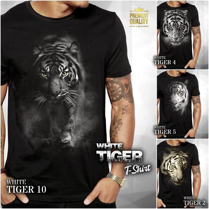 KAOS HARIMAU PUTIH Baju KAOS MACAN PUTIH Maung Bodas WHITE TIGER Bahan PREMIUM Distro KEREN