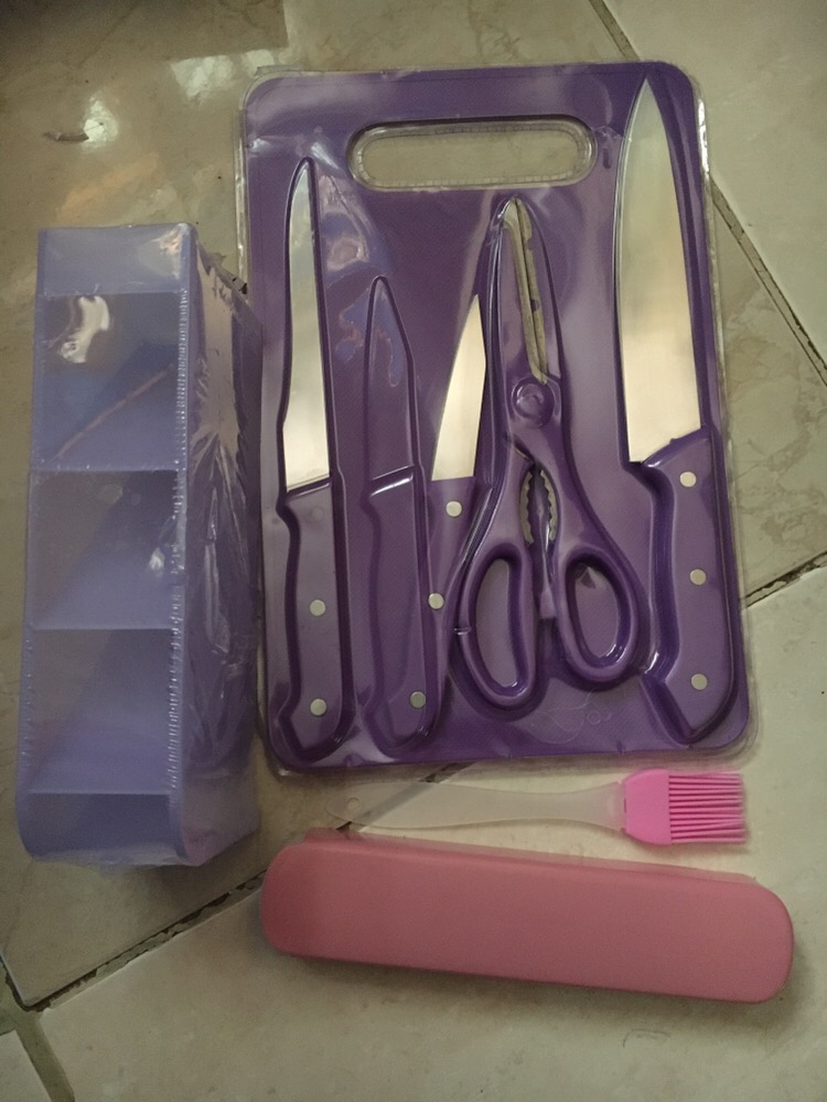 (hoko) Pisau Set Talenan 5 In 1 Stainless / Set Pisau Gunting Talenan Dapur / Knife Set 5in1