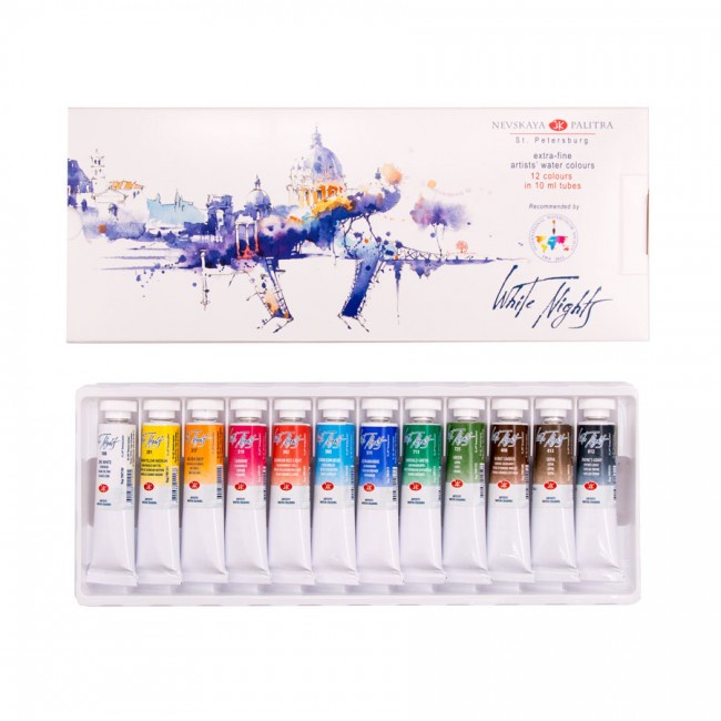 Nevskaya Palitra Watercolours White Night IWS Selection Set 12x 10 ml Tube