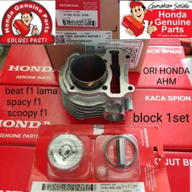 Block set block dan piston kit beat f1 spacy f1 scoopy f1starter kasar kode part kzl ori AHM