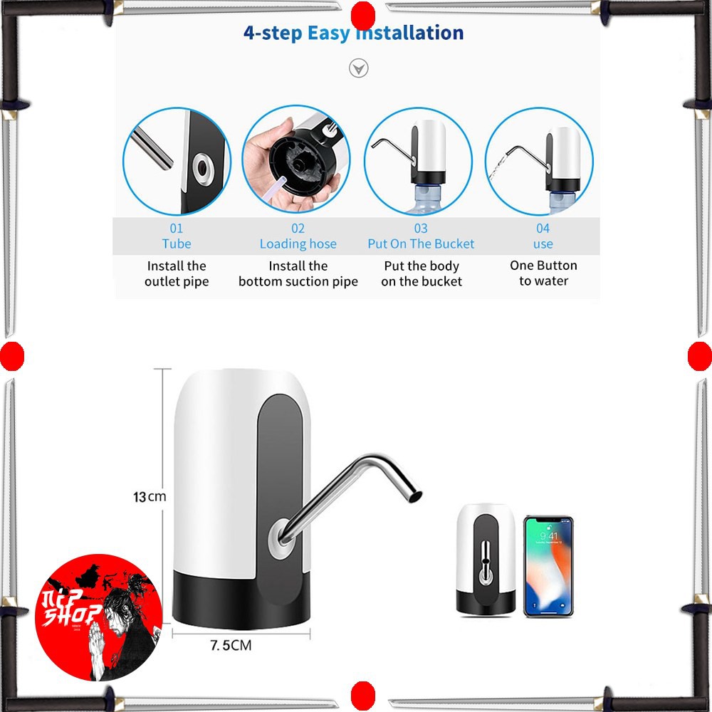 Pompa Elektrik Air Minum Galon Rechargeable Smart Wireless Pumping