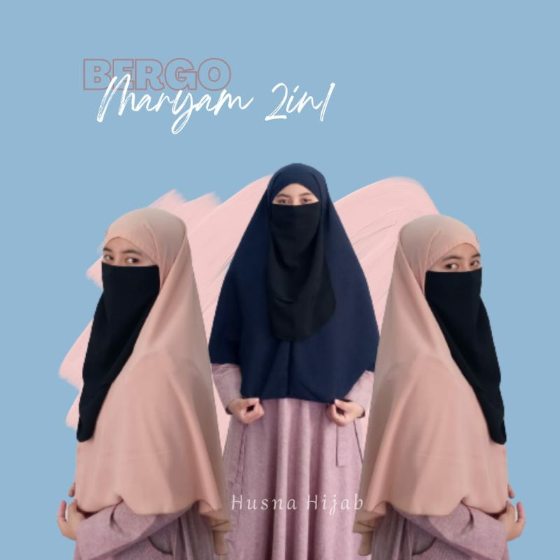 [HUSNA COLLECTION] Kerudung Instan Tali / JILBAB BERGO MARYAM / Kerudung Bergo / Kerudung Tali