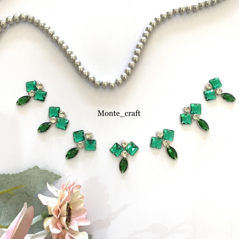 Kristal rangkai/payet rangkai/kristal leher hijau