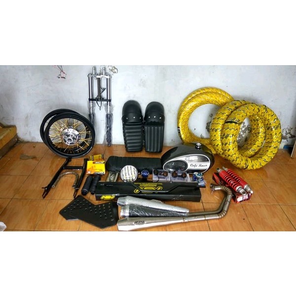 PAKET CUSTOM SCRAMBLER THUNDER 125 BIRU FULLSET MOTOR