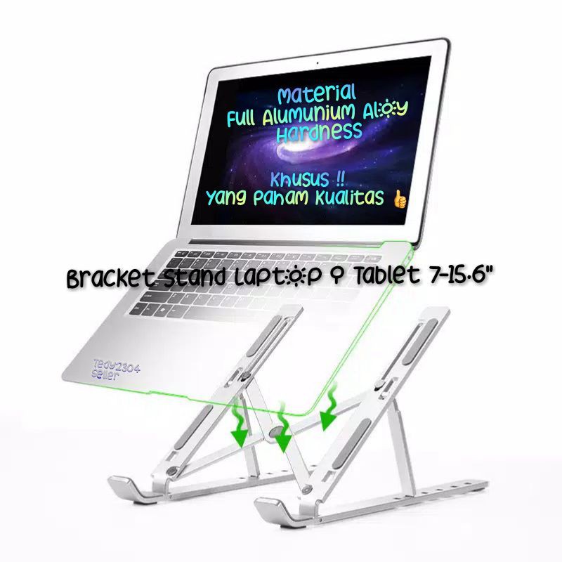 Bracket Stand Laptop/macbook/notebook/tablet Full Alumunium Alloy Free pouch