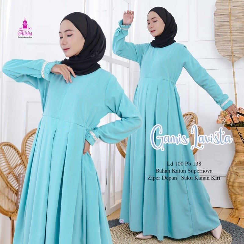 GAMIS LAVISTA AZZIKRA SYARI DISTY DRESS ORI AIISHA